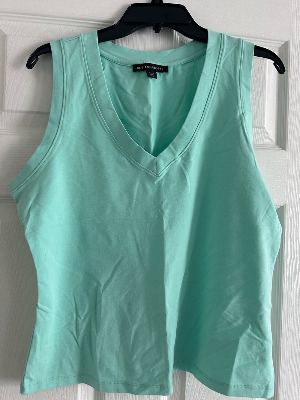 Boston Proper Mint V-Neck Sleeveless Shell